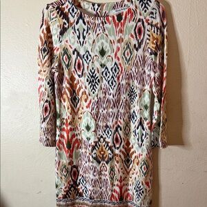 Tommy Bahama Vibrant Patterned Long Sleeve Dress